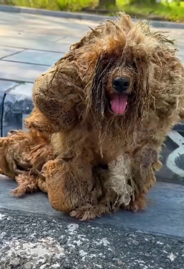 A Forgotten Dog Hiding Beneath the Weight of Neglect