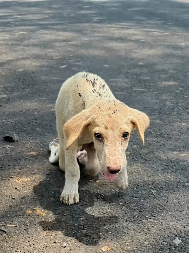 A Paralyzed Puppy Dragged Himself Along a Forest Road