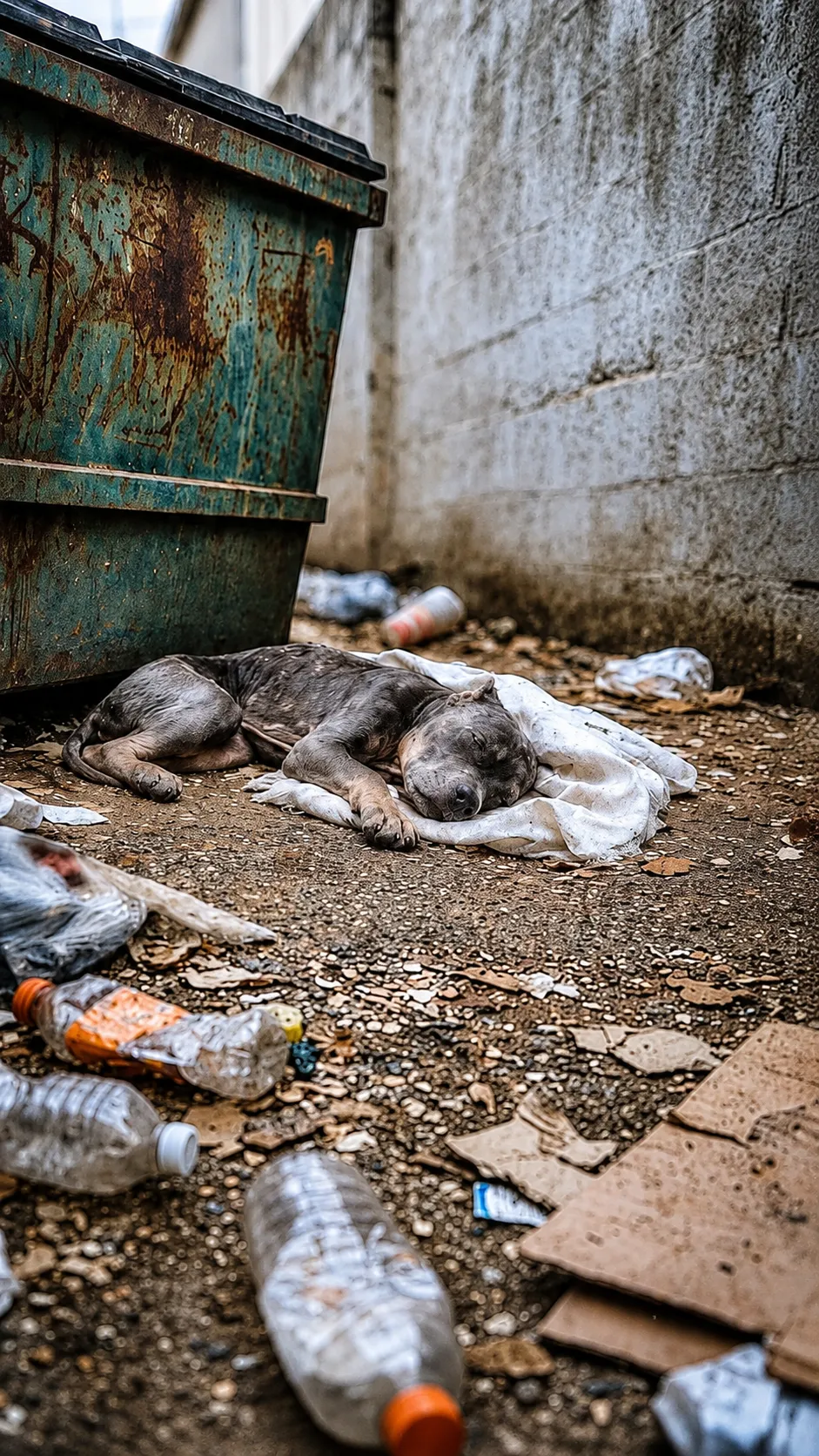 Abandoned Dog Found Beside a Dumpster Refused to Give Up