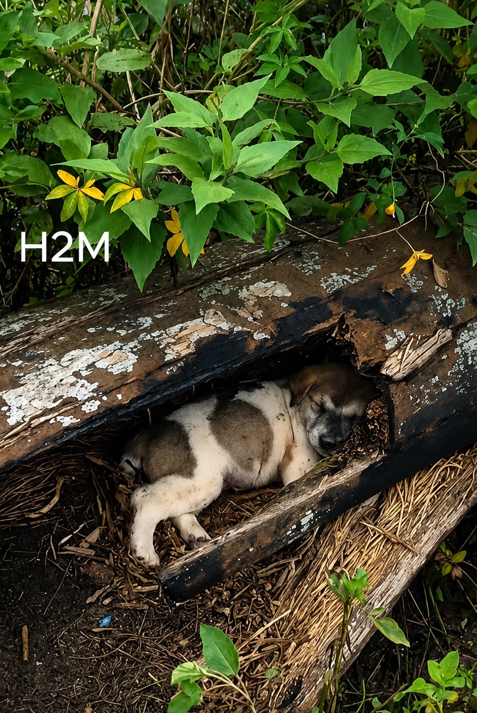 Tiny Puppy Found Trapped Under a Fallen Log