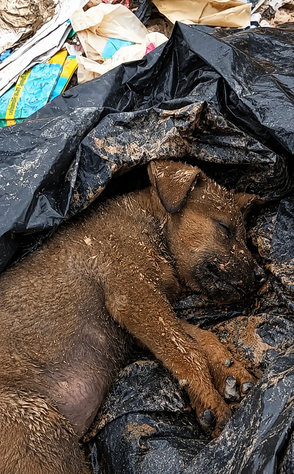 Two Abandoned Puppies Were Found Under Trash